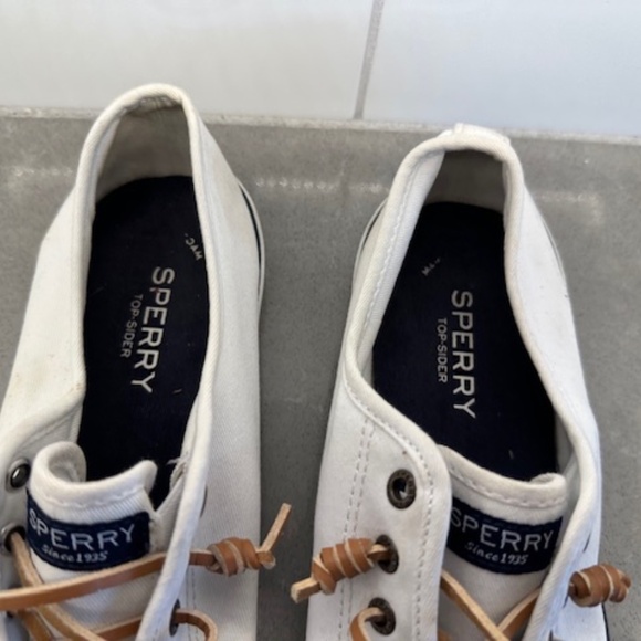 Sperry Women’s Pier View Seacoast White On Canvas Sneakers Size 7.5 - Picture 4 of 8